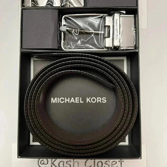 Michael Kors MK Mens Belt 4 in 1 Gift Set - Black/Brown - Picture 4 of 5